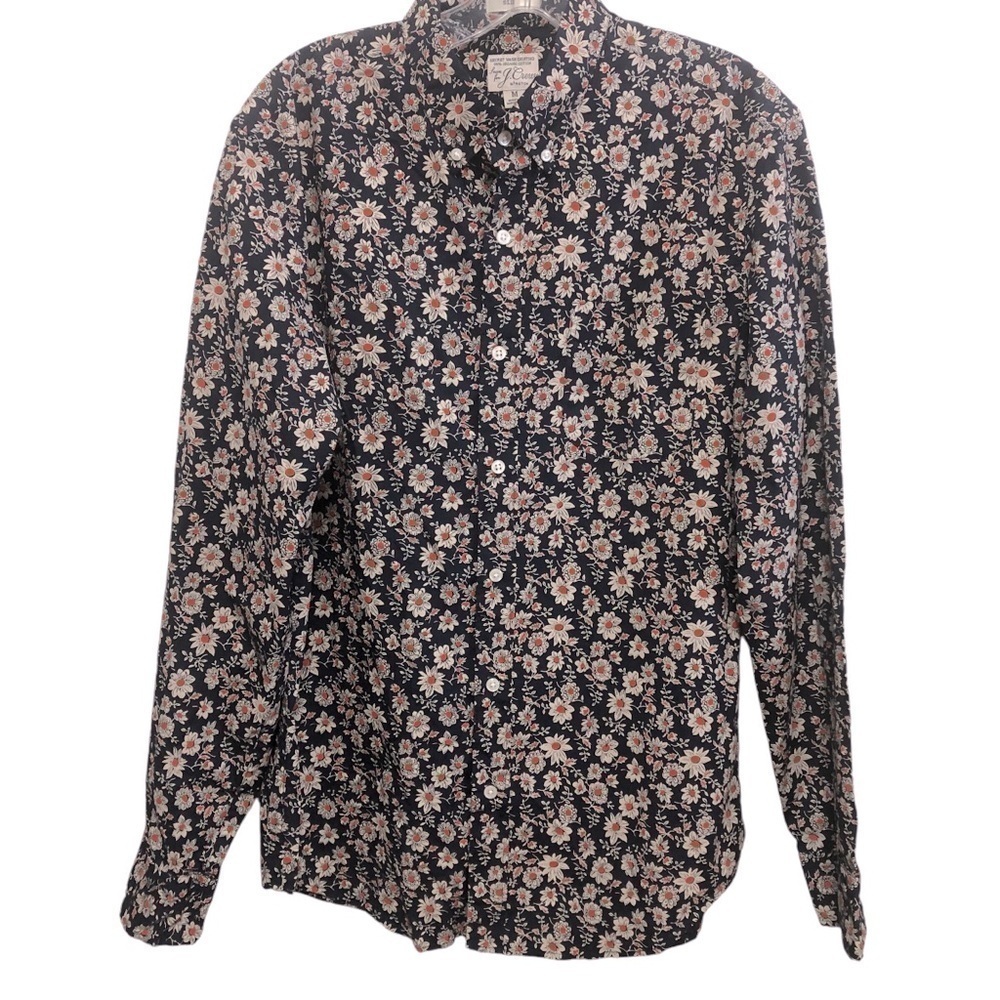 NWT J Crew Stretch Secret Organic Cotton Cottagecore Floral Blouse Slim‎ Medium - Picture 12 of 12